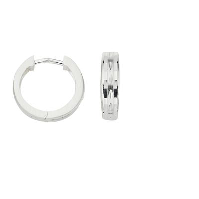 Paar Creolen FIRETTI "Schmuck Geschenk Silber 925 Ohrschmuck Ohrringe facettiert", silber (silberfarben), Ohrringe, Damen, 15mm, Silber 925 (Sterlingsilber)