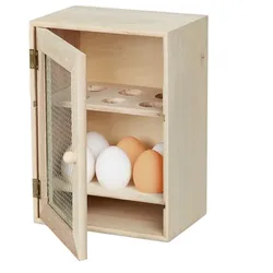 Relaxdays Holz Eierschrank Beige
