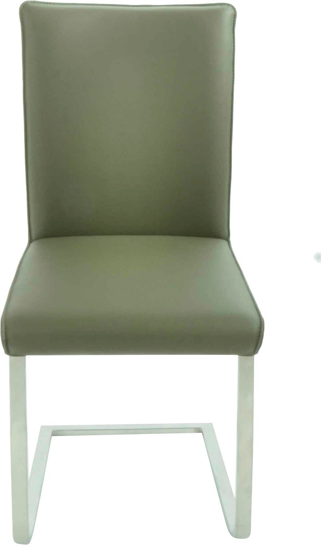 Freischwinger K+W KOMFORT & WOHNEN "Santos III", beige (zypresse 21, edelstahlfarbig), B:47cm H:99cm T:62cm, Stühle, Freischwinger, mit Sattlernaht, Gestell aus Edelstahl, hochwertiger Sitzkomfort zypresse 21, edelstahlfarbig B/H/T: 47cm x 99cm x 62cm, Le