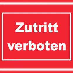 HB-Druck Zutritt verboten Schild weiß-rot A3 (297x420mm)