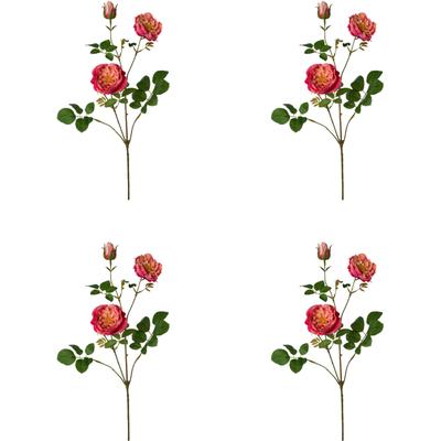 Kunstblume CREATIV GREEN "Rosenzweig", orange (koralle), H:73cm, Obermaterial: 60% Polyester, 40% Polyethylen, Kunstpflanzen
