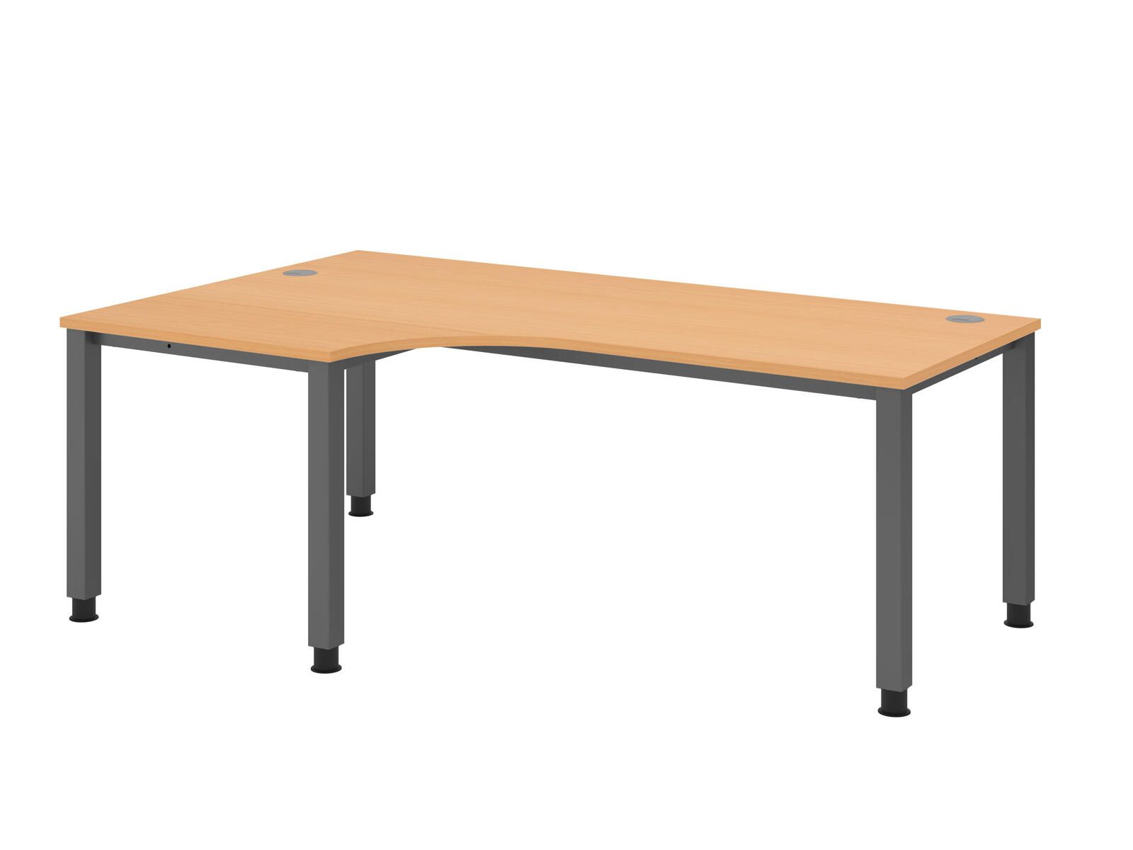 HAMMERBACHER VQS82/6/G höhenverstellbarer Schreibtisch 68,5 - 81 cm Buche / grafit