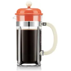 Bodum Kaffeebereiter mit Kunststoffdeckel, Kaffeebereiter, Orange, Transparent
