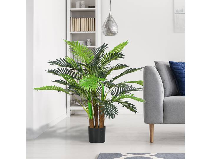 HOMCOM Palmier Artificiel 1m Tronc Lichen Pot Inclus