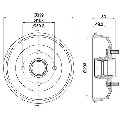 Hella Bremstrommel [Hersteller-Nr. 8DT355301-361] für Ford