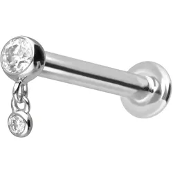14 Karat Gold Labret mit Innengewinde 2 MOISSANITE