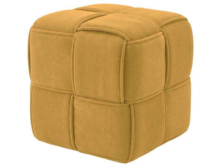 CLP Sitzwürfel eckig 40/40/40 cm Cord Gelb, Kunststoff, Rechteckig, 40x40x40 cm, Wohnzimmer, Sessel, Hocker, Sitzwürfel