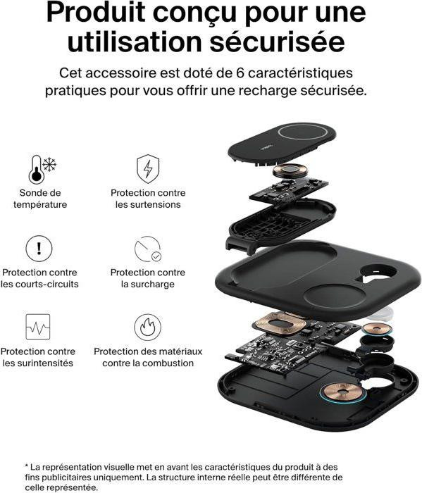 Belkin Qi2 3-in-1 draadloos oplaadstation - Zwart