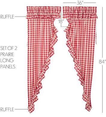 VHC Brands Heritage Farms Primitive Check Prairie Swag Set of 2 36x36x18 - Prairie Swag 36x36x18