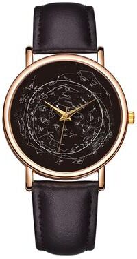 ModernMart Elegant Women Leather Watch Quartz Casual Waterproof Minimalist Timepiece dark Brown