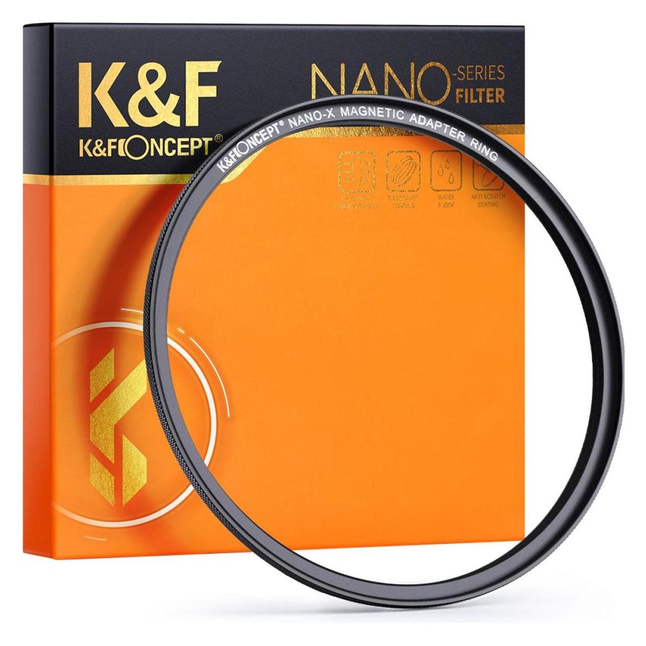 K&F Concept 55mm Magnetic Round Mirror Series Adapter Ring, Matte Black, Frame Thickness 2.16mm (Objektivfilter Adapter) (KF05.285)