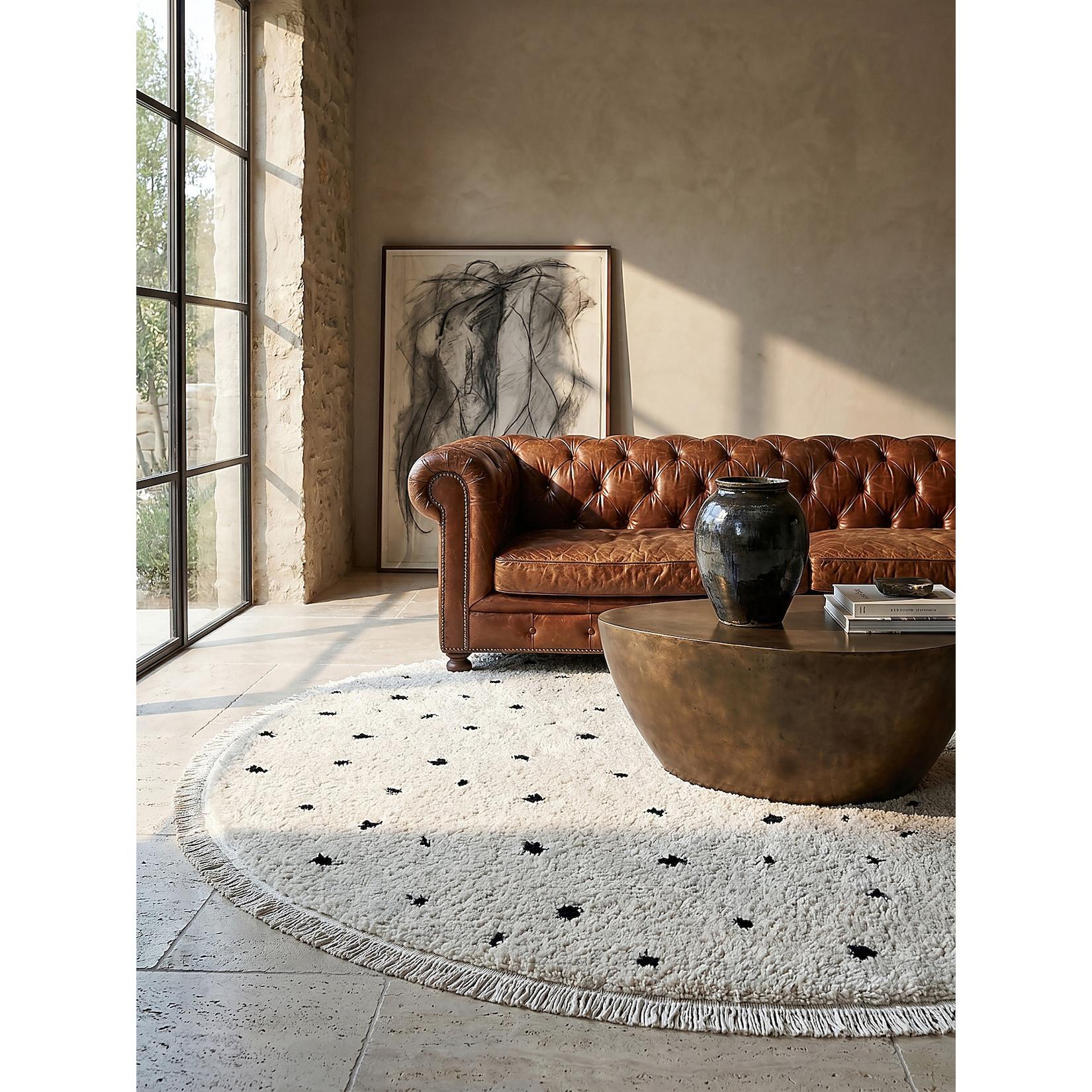 Shaggy-Teppich Polypropylen Creme 120x120 cm - ATRIO Kadima Design