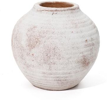 LuxenHome Marble Brown and White 12.4-Inch Tall Terracotta Vase