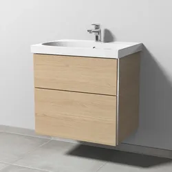 Sanipa 3way Waschtischunterbau zu Geberit Acanto Waschtisch mit 2 Auszügen, Eiche-Nordic, BR41648 BR41648