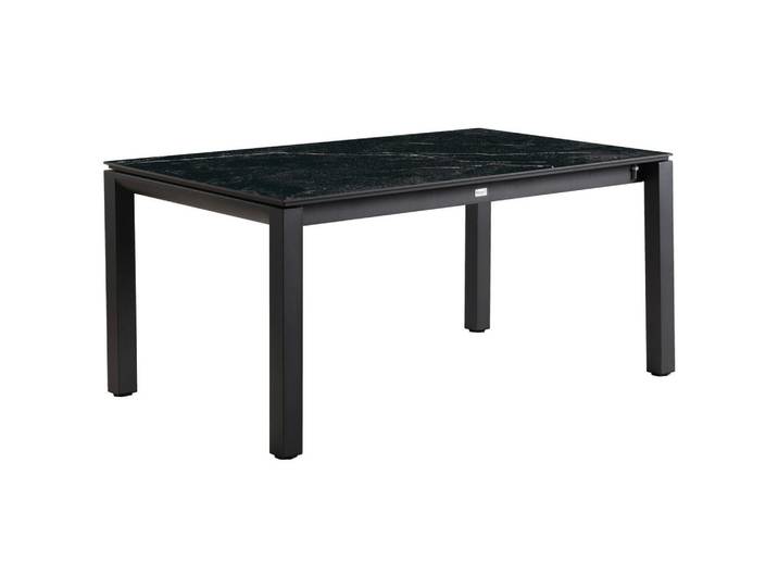 Tierra Outdoor Gartentisch, Anthrazit, Metall, Kunststoff, Marmoroptik, rechteckig, eckig, 100x220 cm, ausziehbar, wetterbeständig, Gartenmöbel, Gartentische, Gartentische ausziehbar