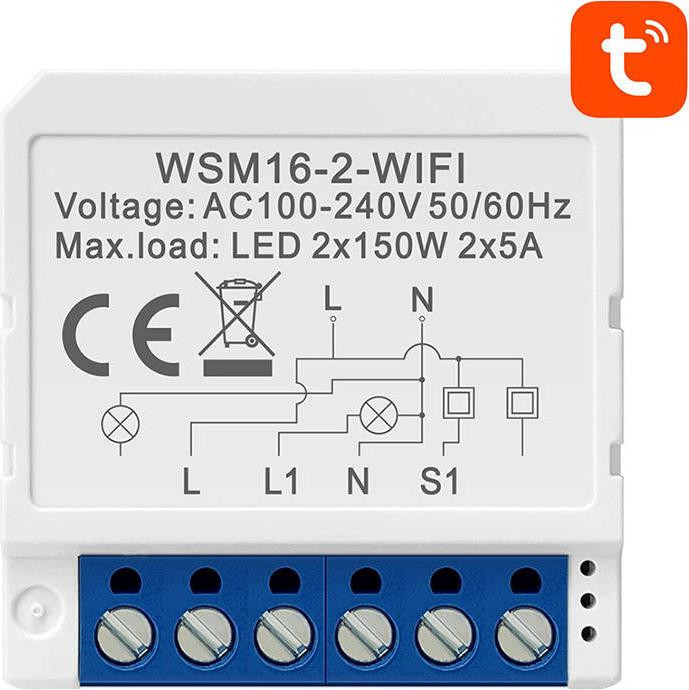 Avatto Smart Switch module WiFi WSM16-W2 compatibel met TUYA