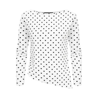 Langarmshirt CLOUD 5IVE "CLOUD 5IVE Asymetric Longsleeve", Damen, Gr. M, weiß, schwarz, 95% Polyester, 5% Elasthan, normal, Rundhals, Shirts Langarmshirt