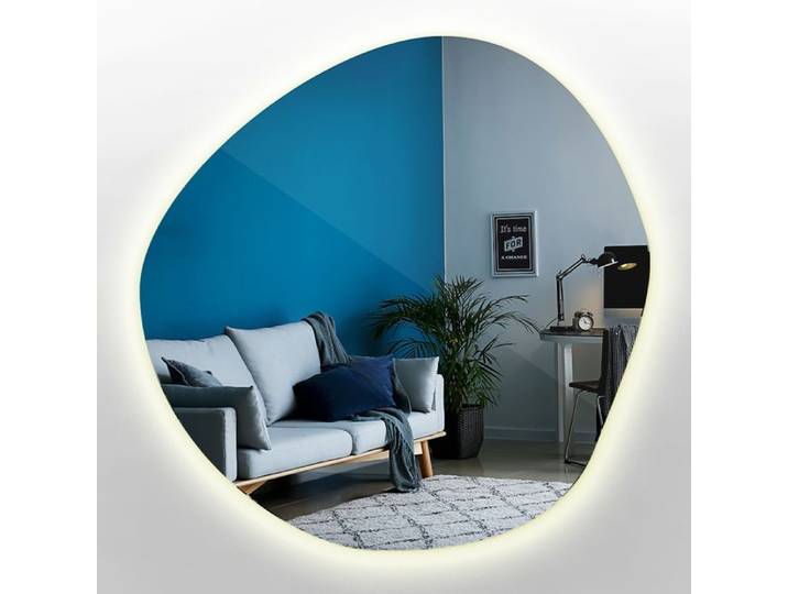 Miroir mural LED irrégulier nuage asymétrique pour salle de bain 50 cm lumière chaude