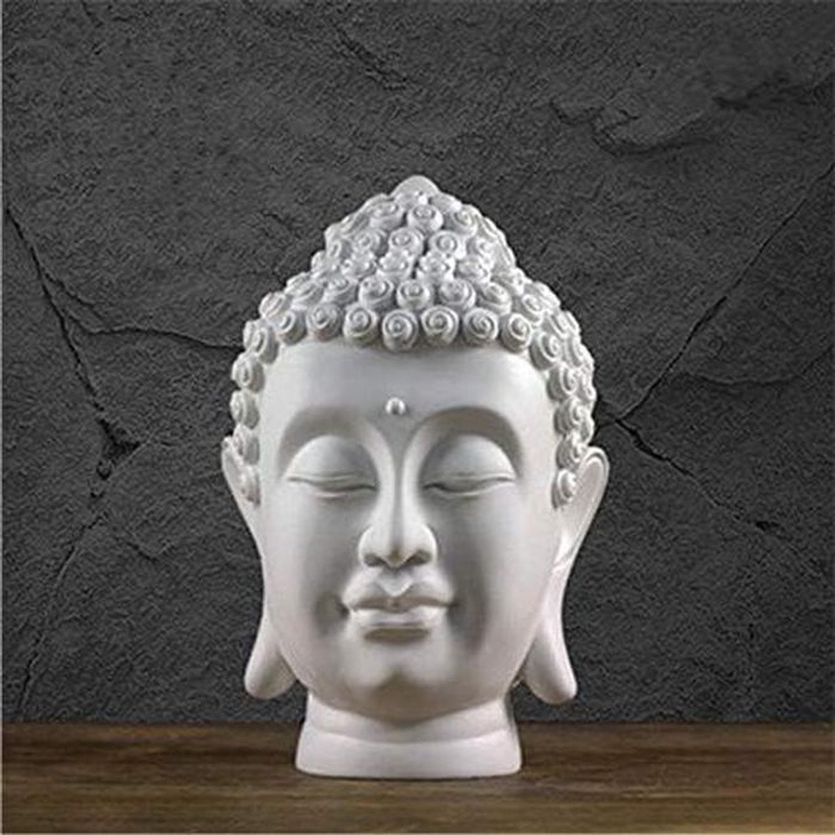 Boeddha Hoofd Beeld Zen Figuur Wit voor Huisdecoratie