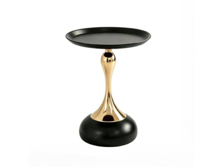 SilkRZlsss Runder Beistelltisch, Kleiner Säulentisch, Weißer Akzenttisch Moderner Tisch, Sanduhrförmiger Metalltisch, Platzsparender Tisch für Wohnzimmer(Black)