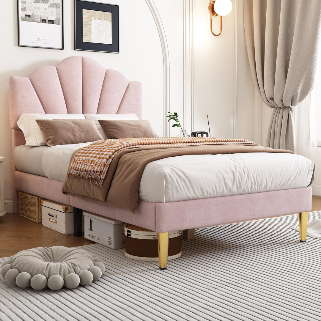 Fjørde & Co Akershus Upholstered Bed Pink UK Single - DE 90 x 190 cm