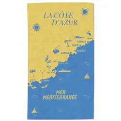 Injuva, Strandtuch, Beach Towel 90x160 cm – Côte d'Azur – Microfiber (160 x 90 cm)
