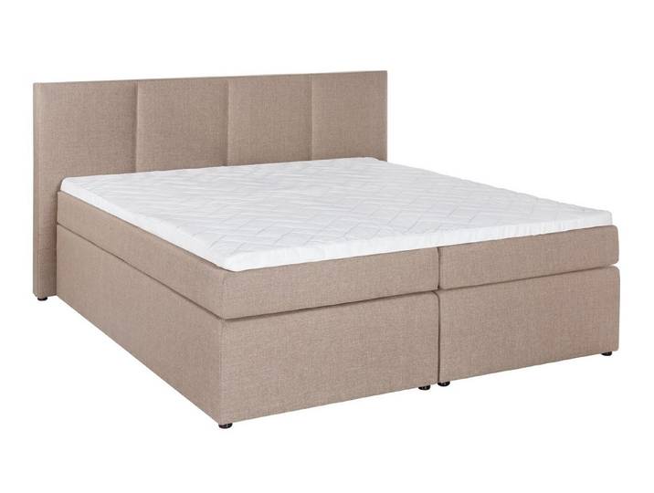 Möbelfreude Boxspringbett Boxspringbett KAZ Beige/grau 140x200 cm H3, Beige/grau 140x200 cm H3 inkl. Visco-Topper, Taschenfederkern-Matratze