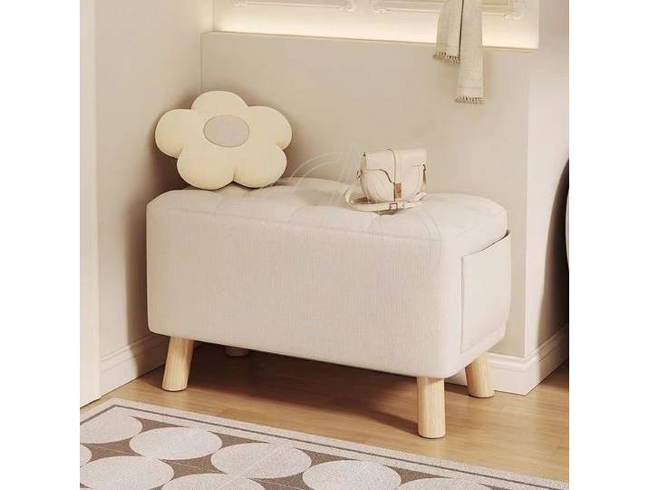 Tabouret carré simple en bois massif pour la maison, la porte, le salon, comme tabouret de table basse