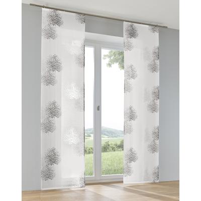 Schiebegardine KUTTI "Bellinda Schiebevorhang", grau (anthrazit), B:60cm H:245cm, Ausbrenner, Baumwolle, Polyester, Gardinen, Ausbrenner Baum Motiv (1 St)