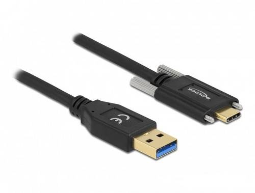 Delock USB-Kabel USB 3.2 Gen2 USB-A Stecker, USB-C Stecker 0.50m Schwarz 84007