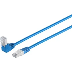 Patchkabel cat 6 S/FTP PIMF 90°-gerade blau 0,5m
