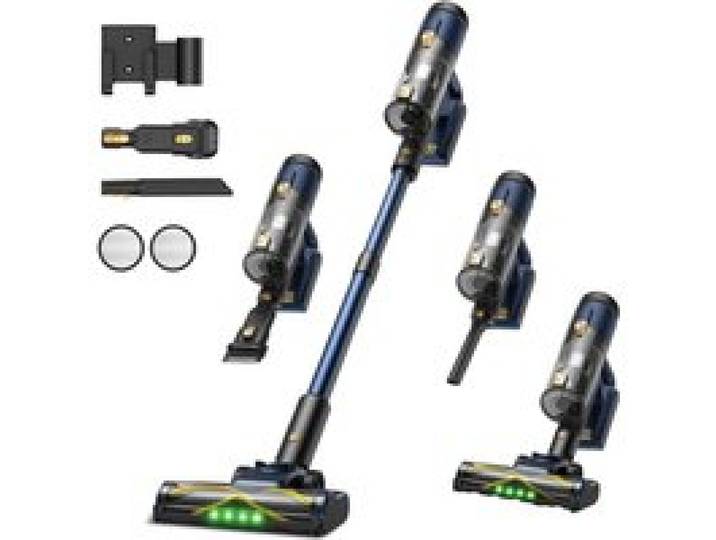 VEXILAR V12 Aspirateur balai sans fil 450W 50 kPa 50 min HEPA H11 Brosse anti‑tangle Bleu
