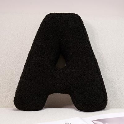 Lush Living Finds I Love U Soft Seat Cushion, Black English Letters Plush Pillow For Back Support, Sofa Chair Plushie Decoration a
