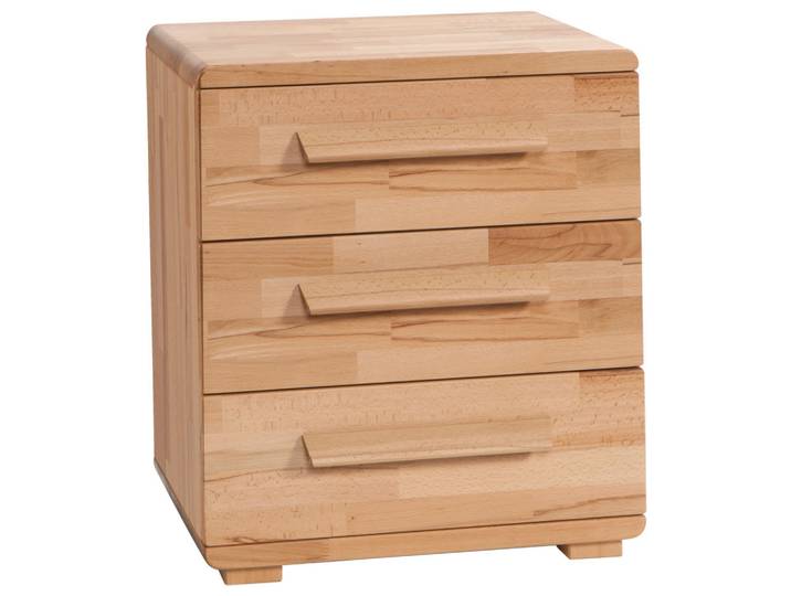 Hasena Nachtschrank, Buche, Holz, Kernbuche, massiv, 3 Schublade(n) Schubladen, 48x57x43 cm, Soft-Close-System, Holzmöbel, Holztische, Nachttische Holz