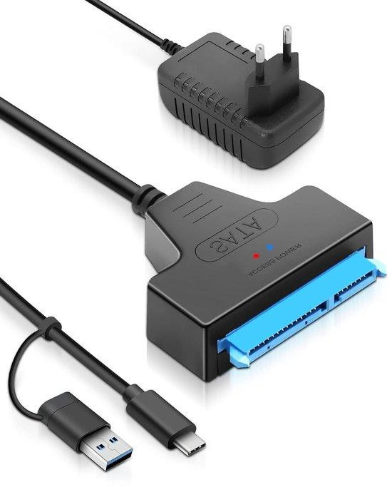 Sata USB Adapter voor Harde Schijven - 2-in-1 Interface voor Data Overzetten - Tot 6TB - Zwart