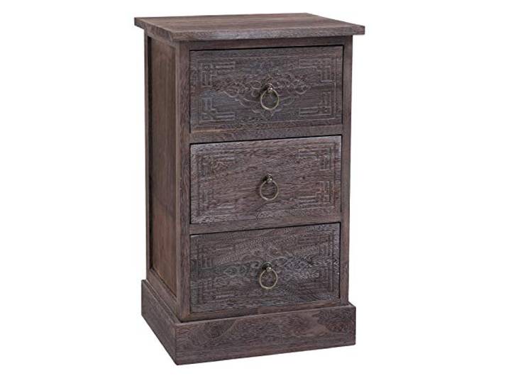 CARO-Möbel Nachttisch ENZO Nachtschrank Nachtkonsole mit 3 Schubladen für Boxspringbett im Vintage Look