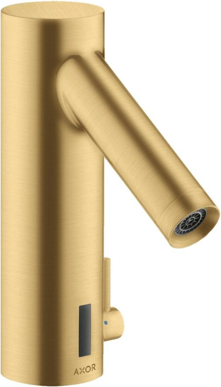 hansgrohe Elektronischer Waschtischmischer Axor Starck m Temp.-Reg., Batt, brush. gol opt