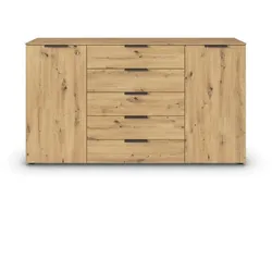 Kommode Flipp Holzoptik Braun Eiche