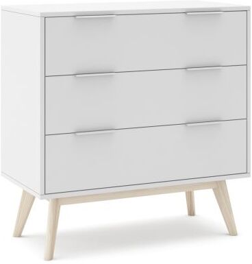 duehome Sinfonier de 3 cajones versátiles y funcionales 80x83 cm Numa - Blanco  - Oak Soft