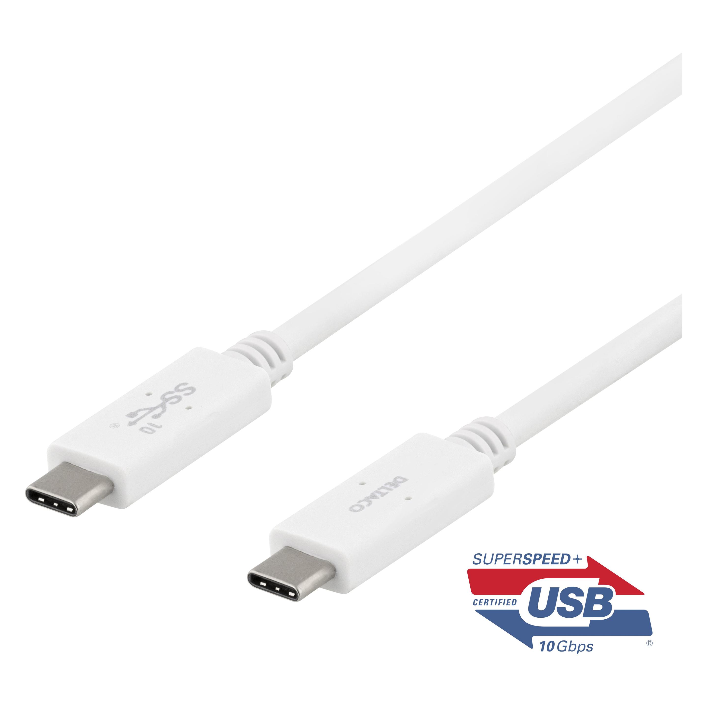 Deltaco USB Type-C kabel - USB-C til (0.50 m, USB 3.2 Gen 2, 100 W) (USBC-1406M)