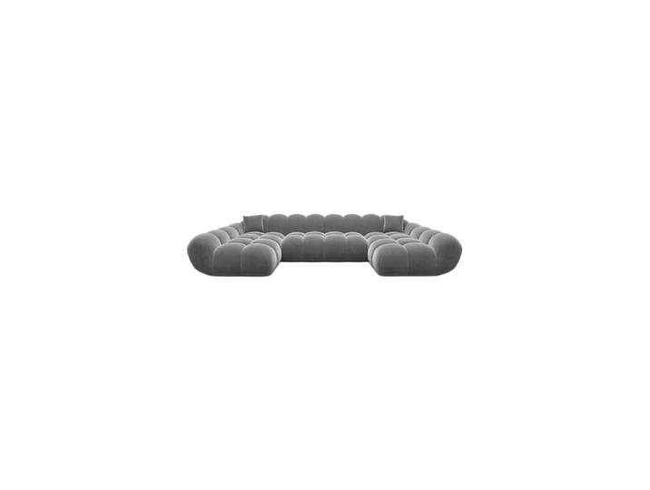 6-Sitzer Design Panorama-Sofa „Levante Studio“ mit Samtbezug Samtbezug Dunkelgrau BLOOMINGLOFT Collection