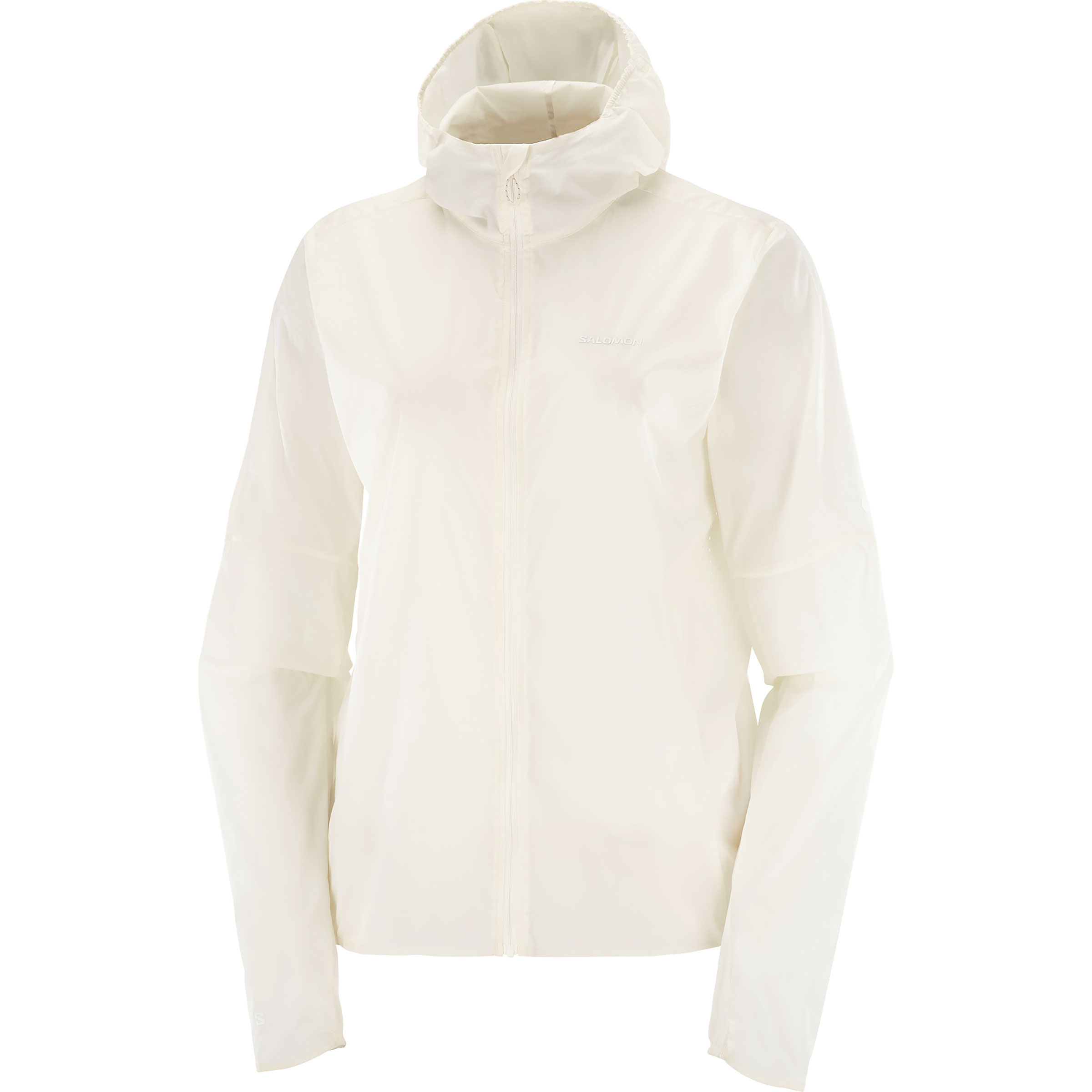 Salomon Sense Aero Wind Damen Windbreaker weiss Größe L Klein verpackbar Wasserabweisend