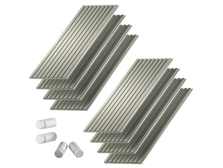 Vicco Akustikpaneel Sonoa, Salbeigrün/Weiß, 8er Set, Salbeigrün, Weiß, Rechteckig, 40x120x1.8 cm, Tapeten & Wandverkleidungen, Akustikpaneele