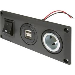 ProCar Einbausteckdose mit USB-A Doppelsteckdose schaltbar + 1 Powersteckdose Belastbarkeit Strom max.=20 A 12 V, 24 V 67326010
