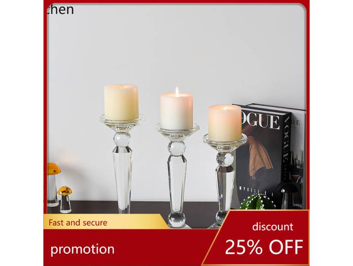 Porte-bougie en verre cristal simple ZML, transparent, romantique, accessoires de mariage, décoration de table, ornement, porte-bougie
