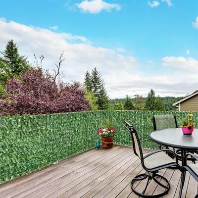 "Outsunny 118"" x 39"" Artificial Privacy Fence Screen Faux Hedge Leaf Ivy Vine Leaf Decoration, Dark Green - 118"" L x 39.25"" H"