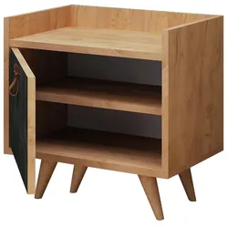 Wellhome - Yukon Nachttisch 50x55x40 cm in Eiche und Dunkelbeton