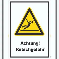 HB-Druck Achtung Rutschgefahr Aufkleber A7 (74x105mm)