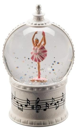 Konstsmide Sneeuwlantaarn Ballerina met LED-verlichting, Antiek Wit, 17 x 10,8 cm