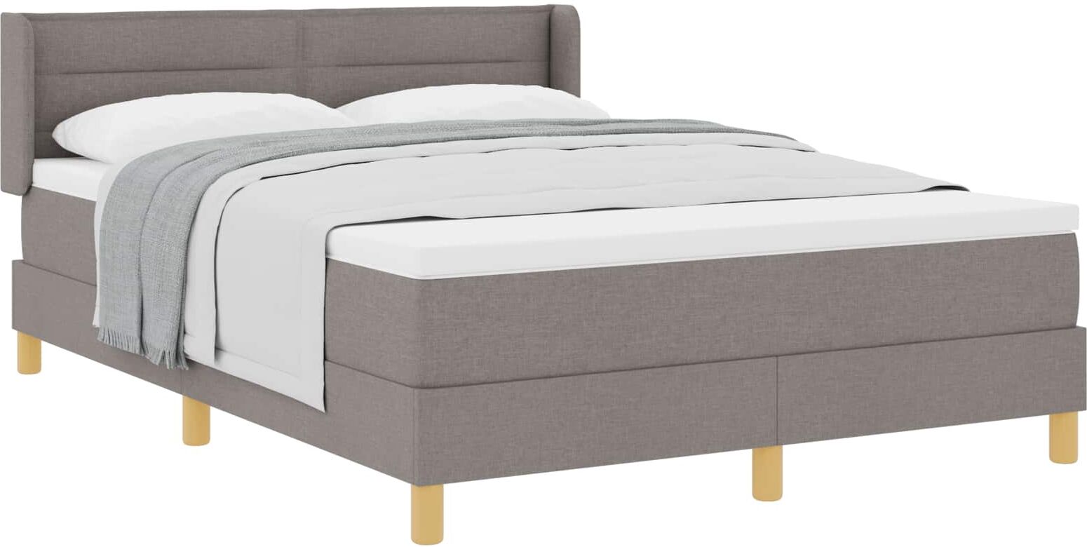 vidaXL Lit à ressorts avec tête de lit Taupe 200 x 160 cm tissu